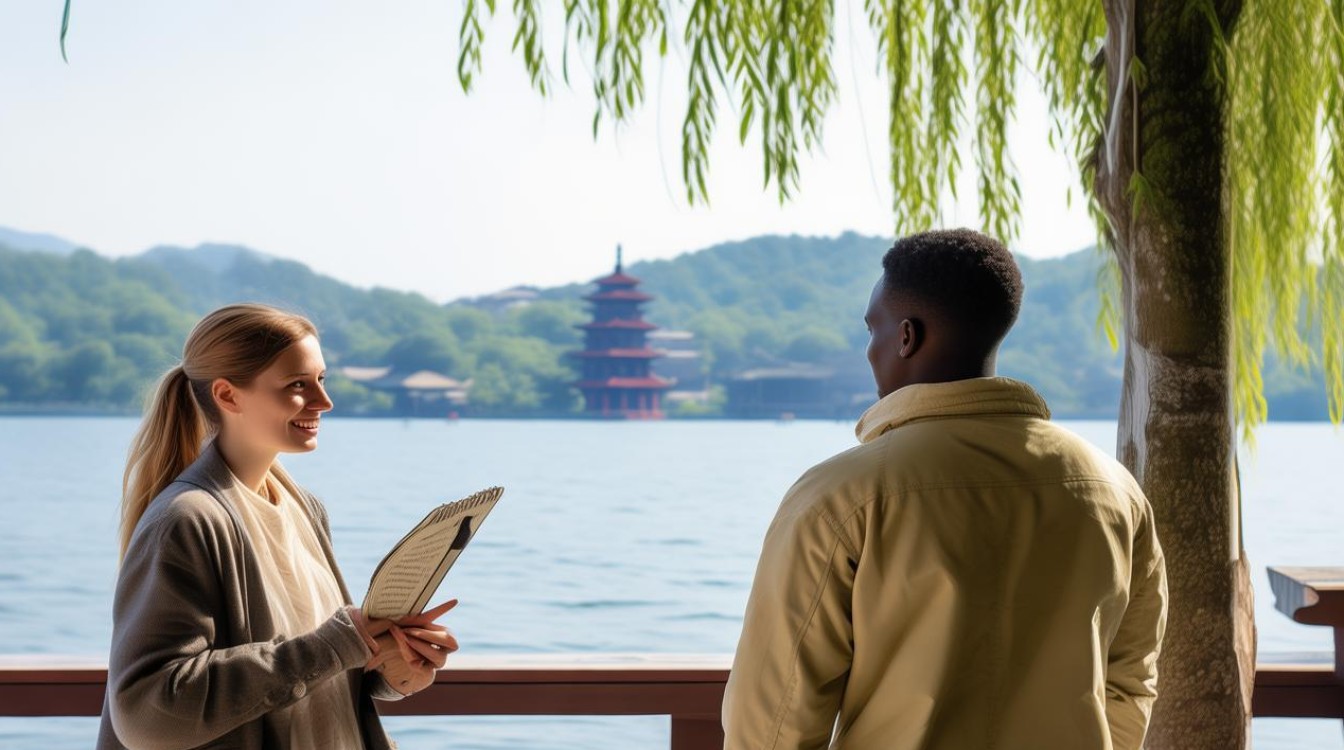 关于西湖的英语对话，关于西湖的英语对话作文-图1