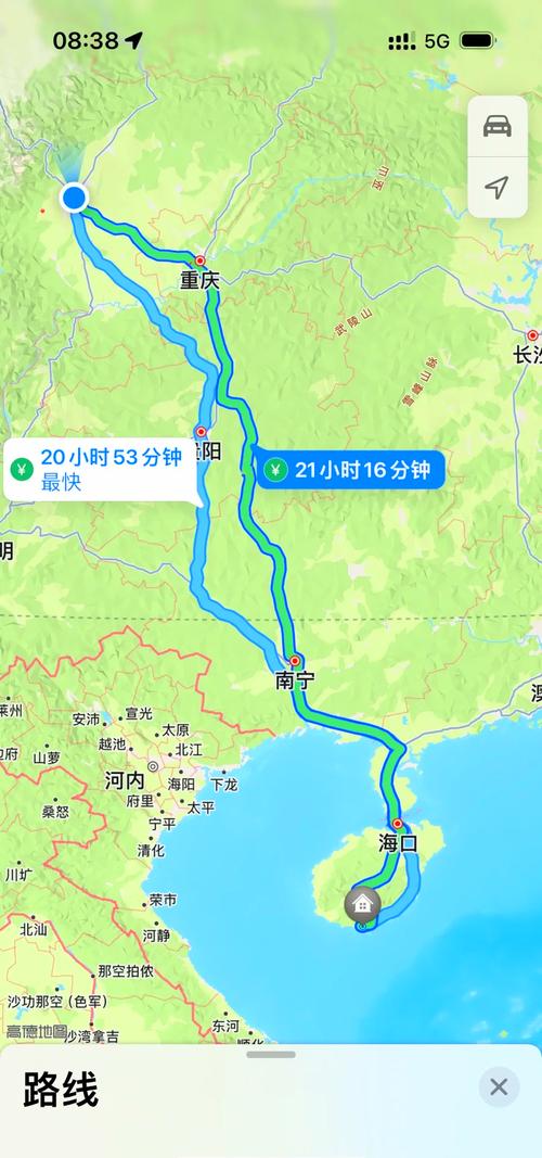 成都到三亚自驾游最佳路线图