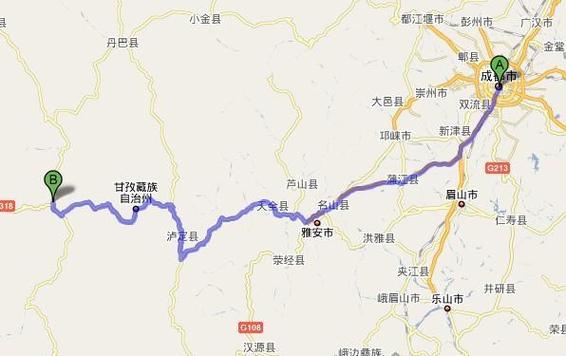 成都到新都桥自驾游路线