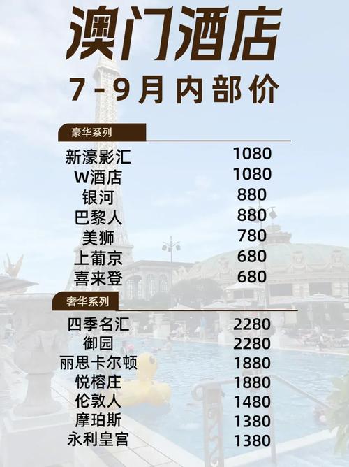 去澳门酒店一晚多少钱