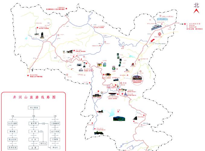井冈山上自驾游路线图