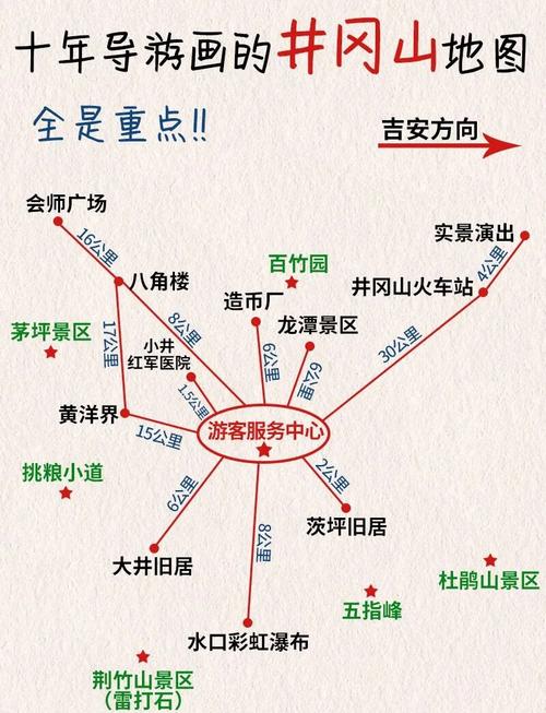 井冈山上自驾游路线图