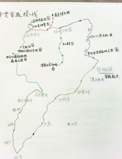 西安内蒙自驾游路线图