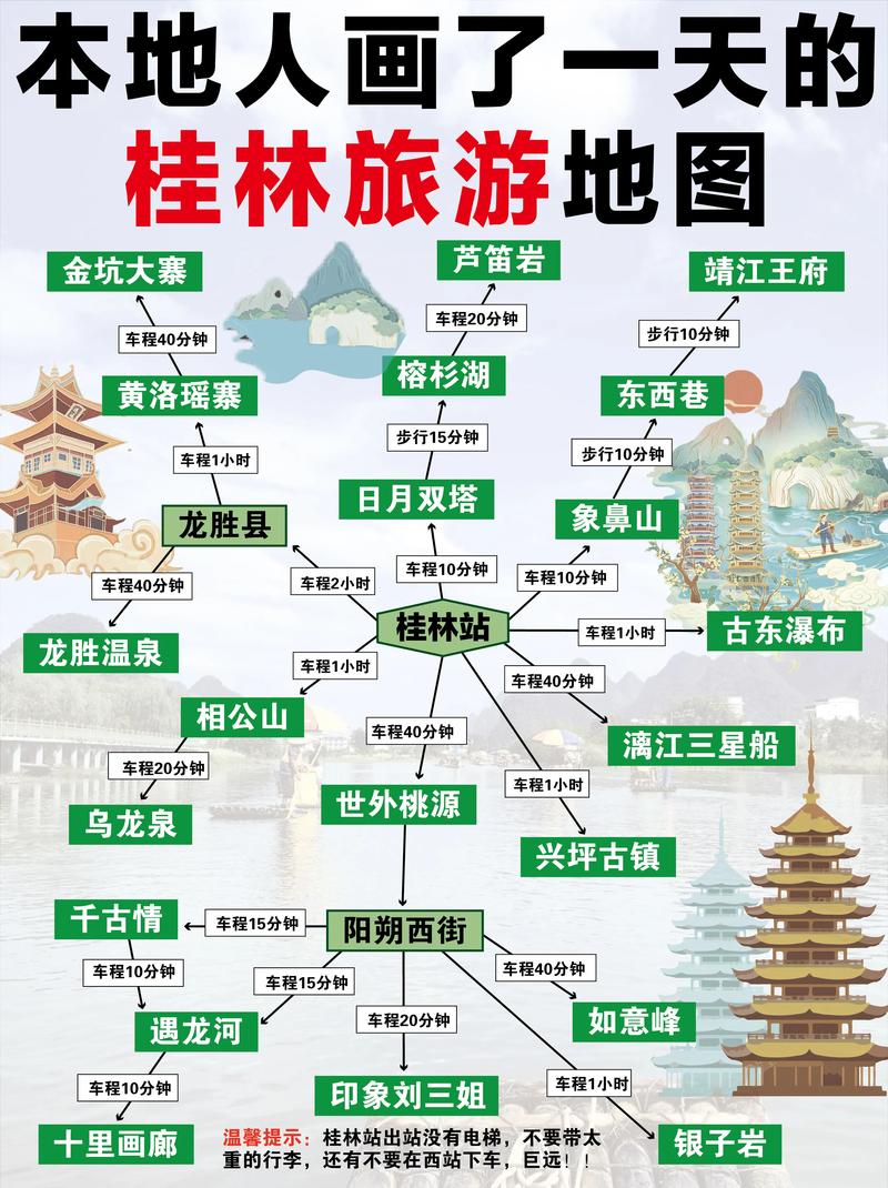 桂林市区景点地图分布图