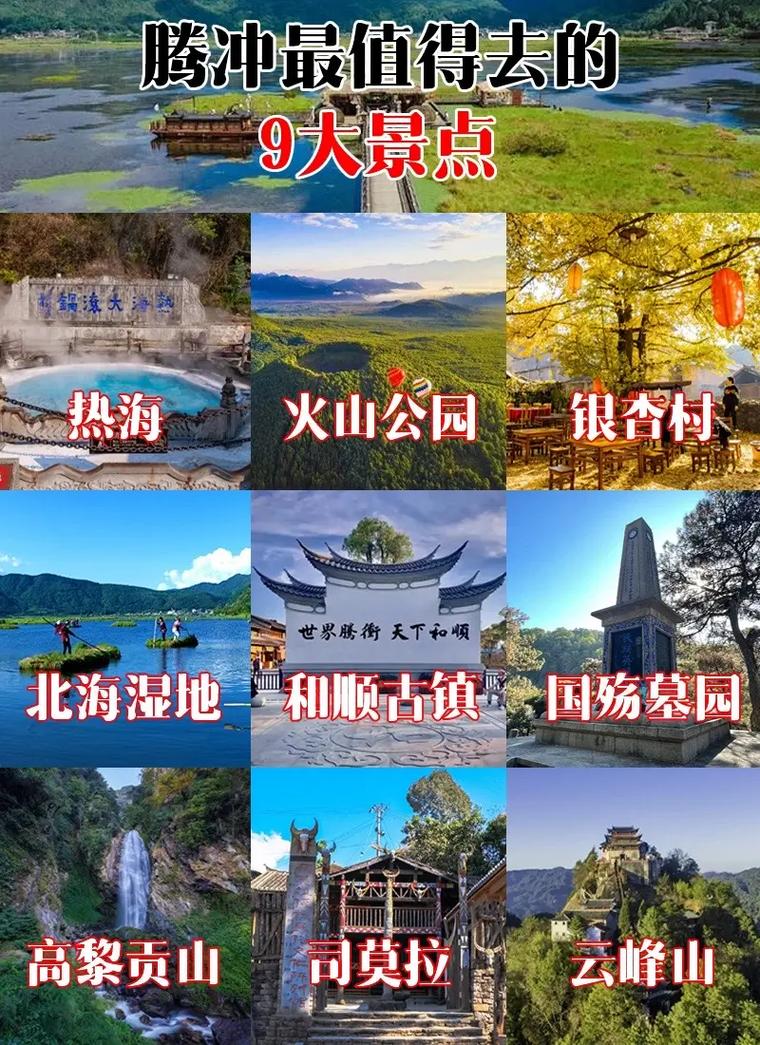 云南滕冲有哪些旅游景点