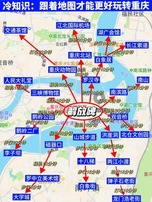 重庆市区景点地图分布图