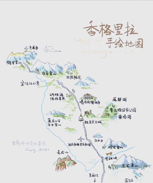 香格里拉景点地图全图