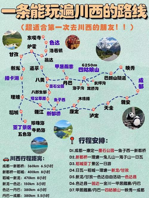 西安到稻城自驾游路线