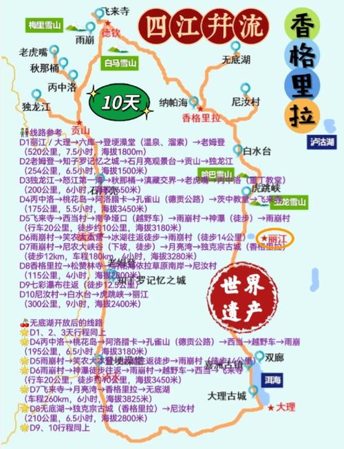 云南大环线自驾游路线