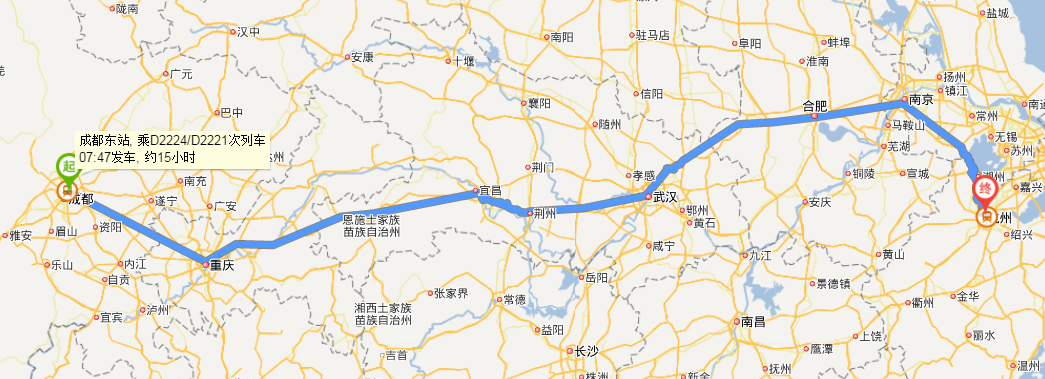 成都到杭州自驾游路线