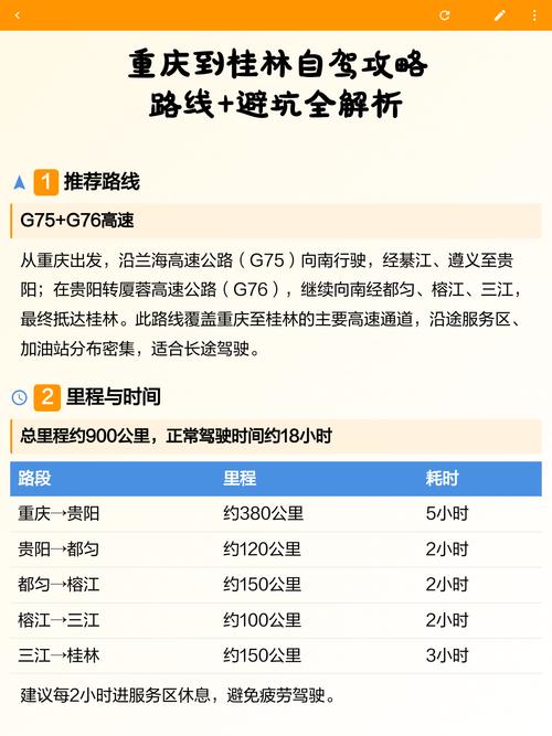 重庆至桂林自驾游路线